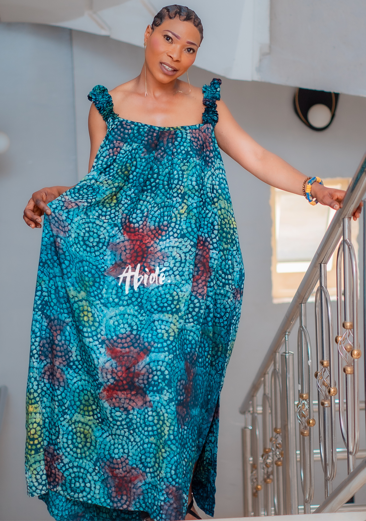 Robe bleue tropical