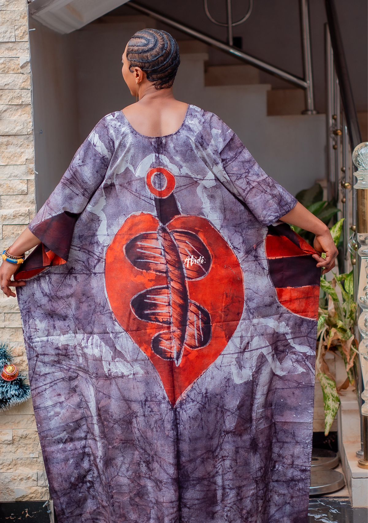 Boubou satin gris