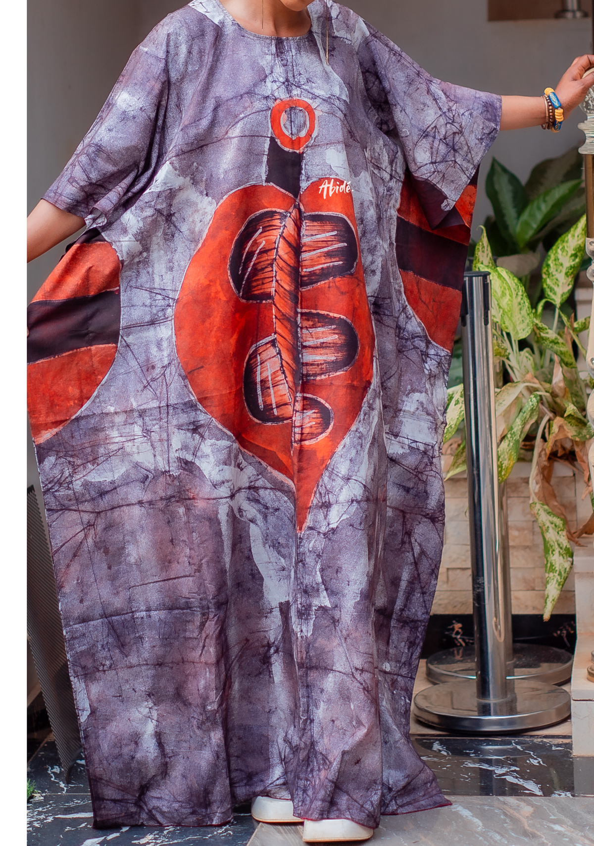 Boubou satin gris