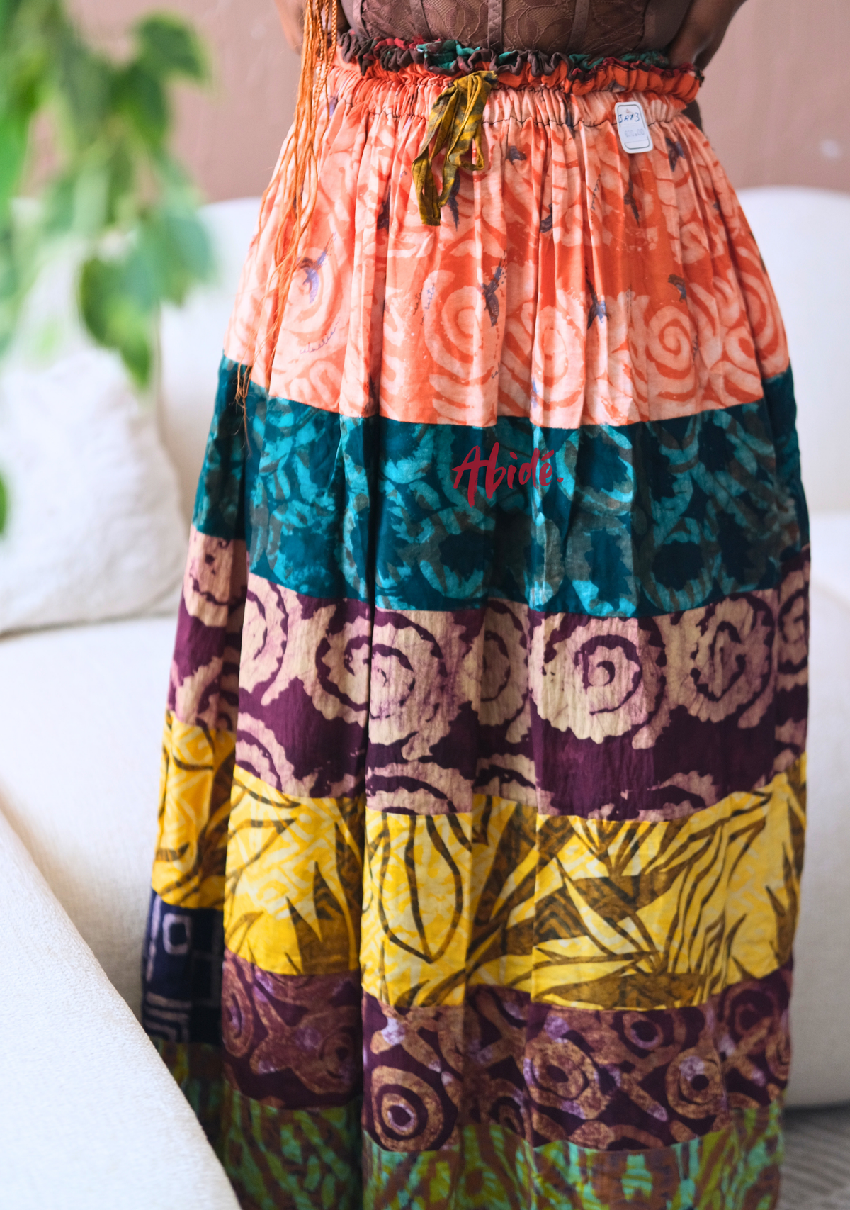 Jupe multicolore orange